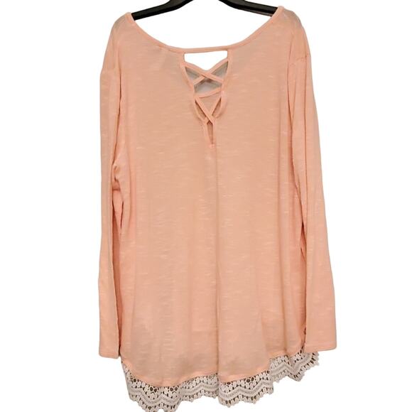 EUC Red Camel Boho Peach Long Sleeve  Top - Picture 4 of 5